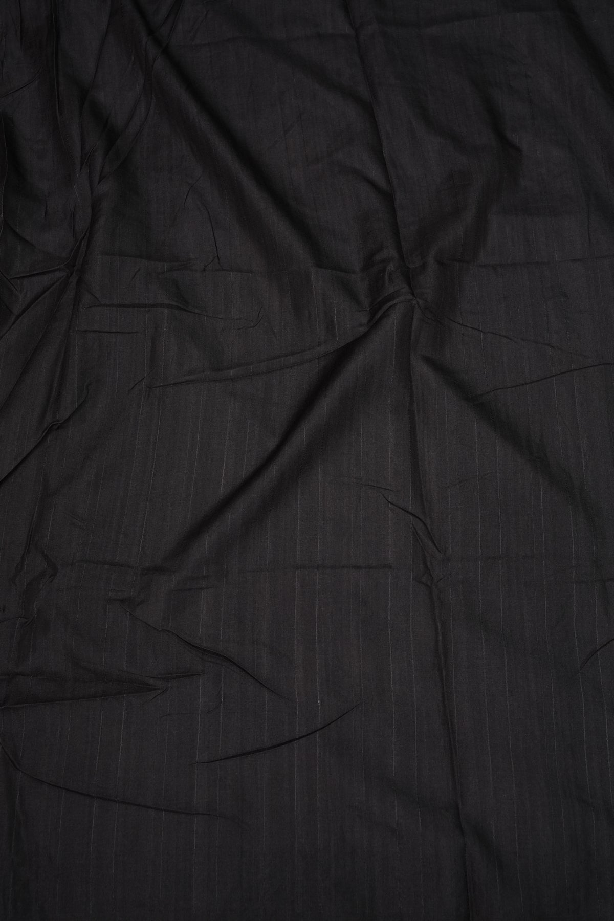 Semi Tussar Saree with Embroidered Floral Borders – Black with Autumn Florals