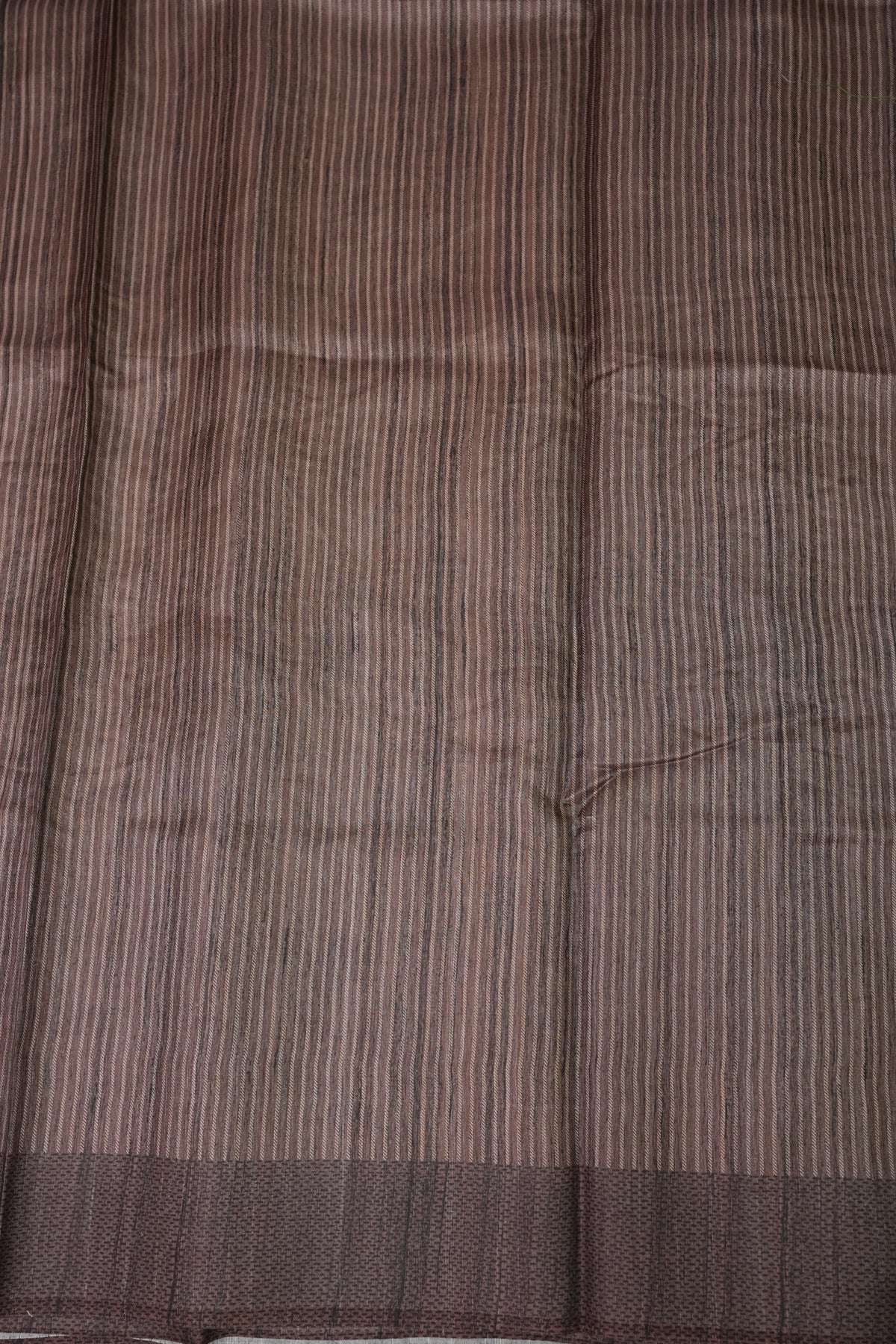 Semi Raw Silk Saree with Embroidered Body & Temple Borders – Beige & Coffee Brown
