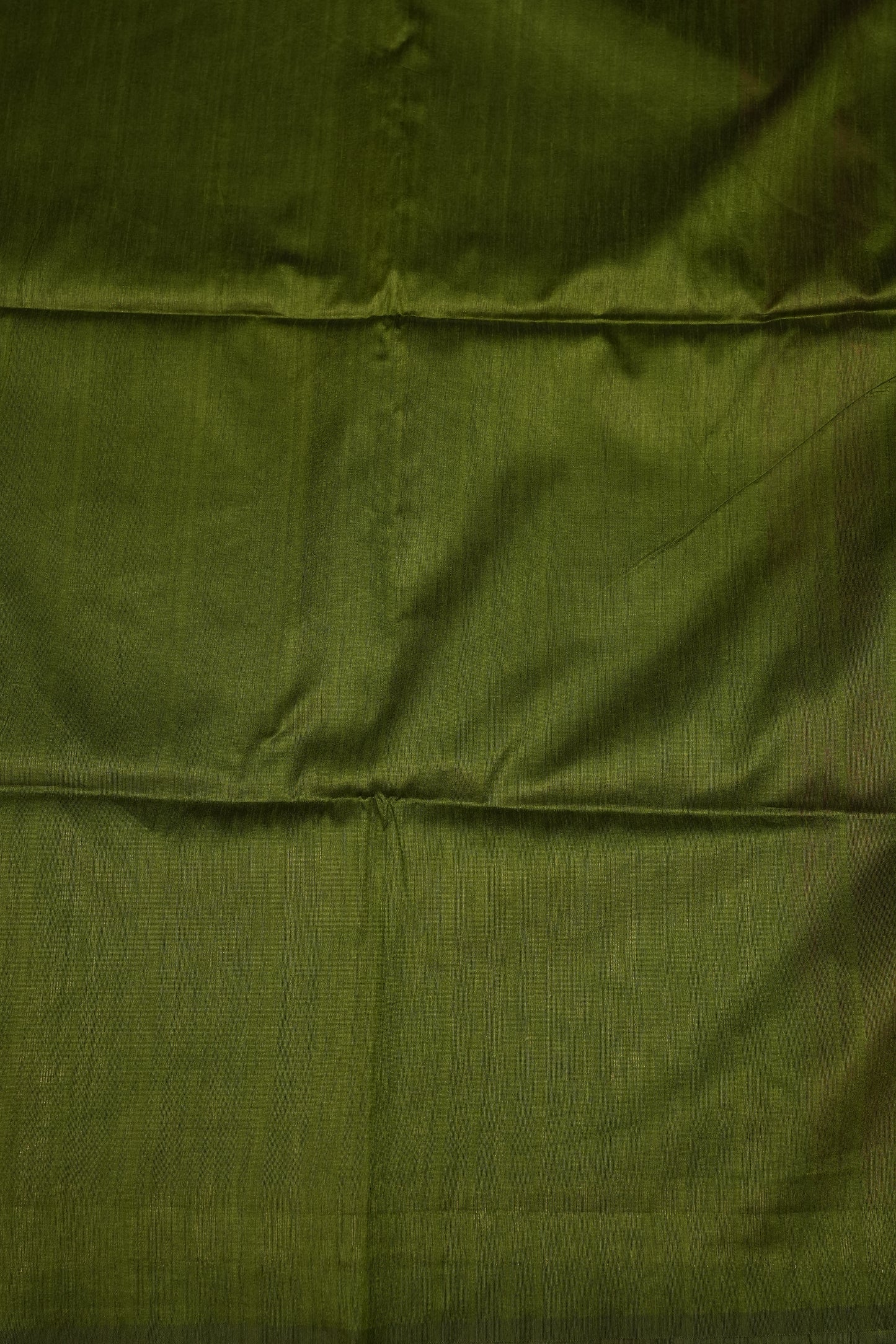 Semi Raw Silk Saree with Temple Border – Rani Pink & Olive Green