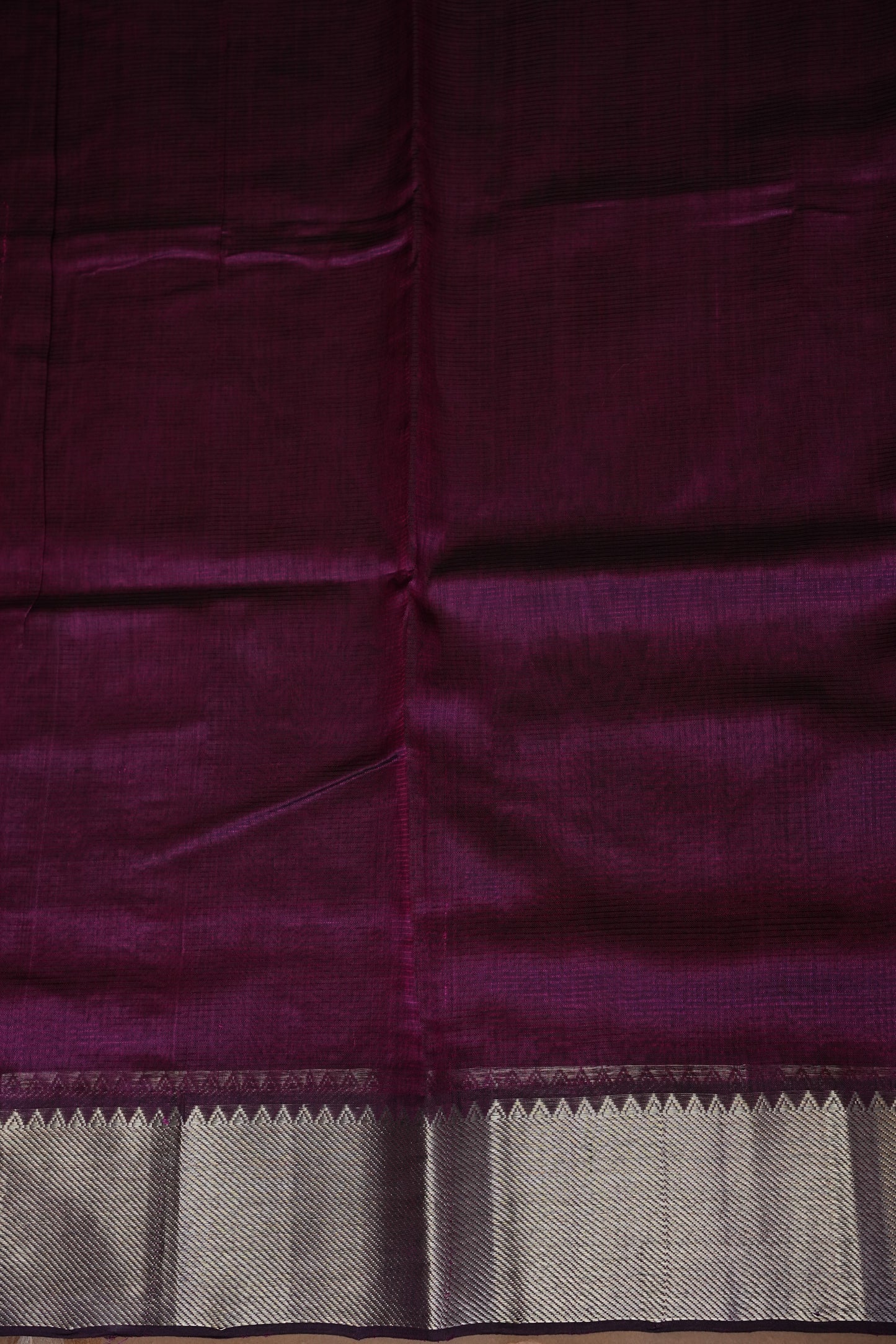 Mangalagiri Silk Cotton Saree - Rich Plum