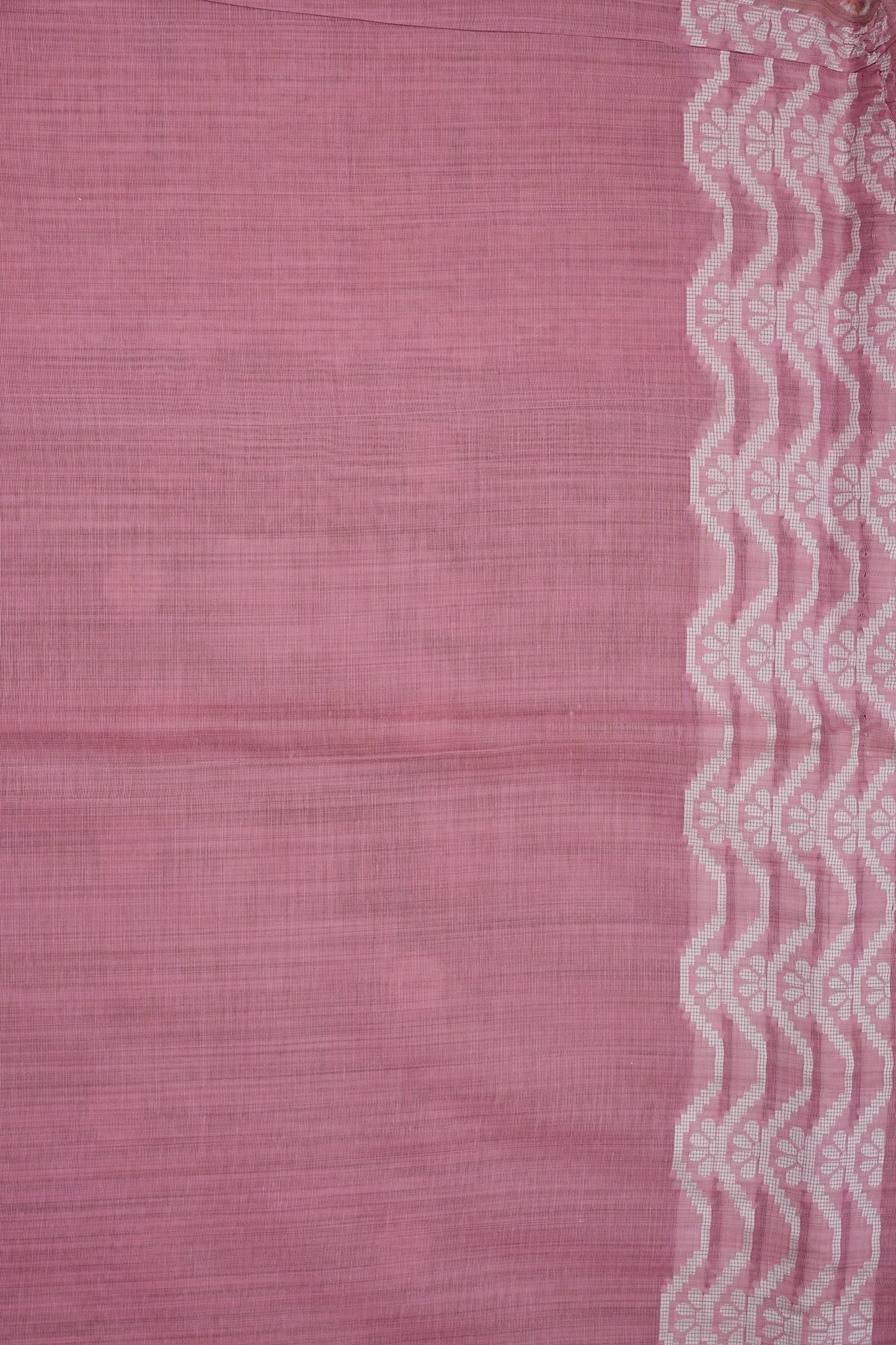 Pink Jamdani Saree with Intricate White Woven Motifs