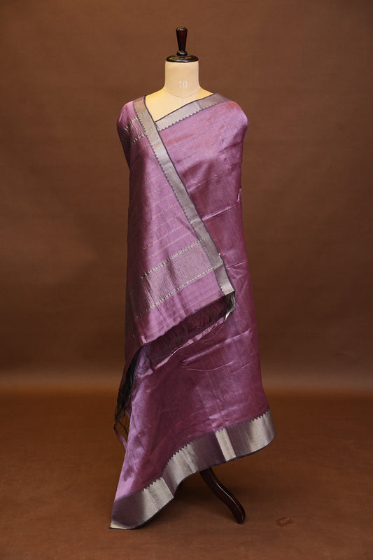 Mangalagiri Silk Cotton Saree - Rose Mauve