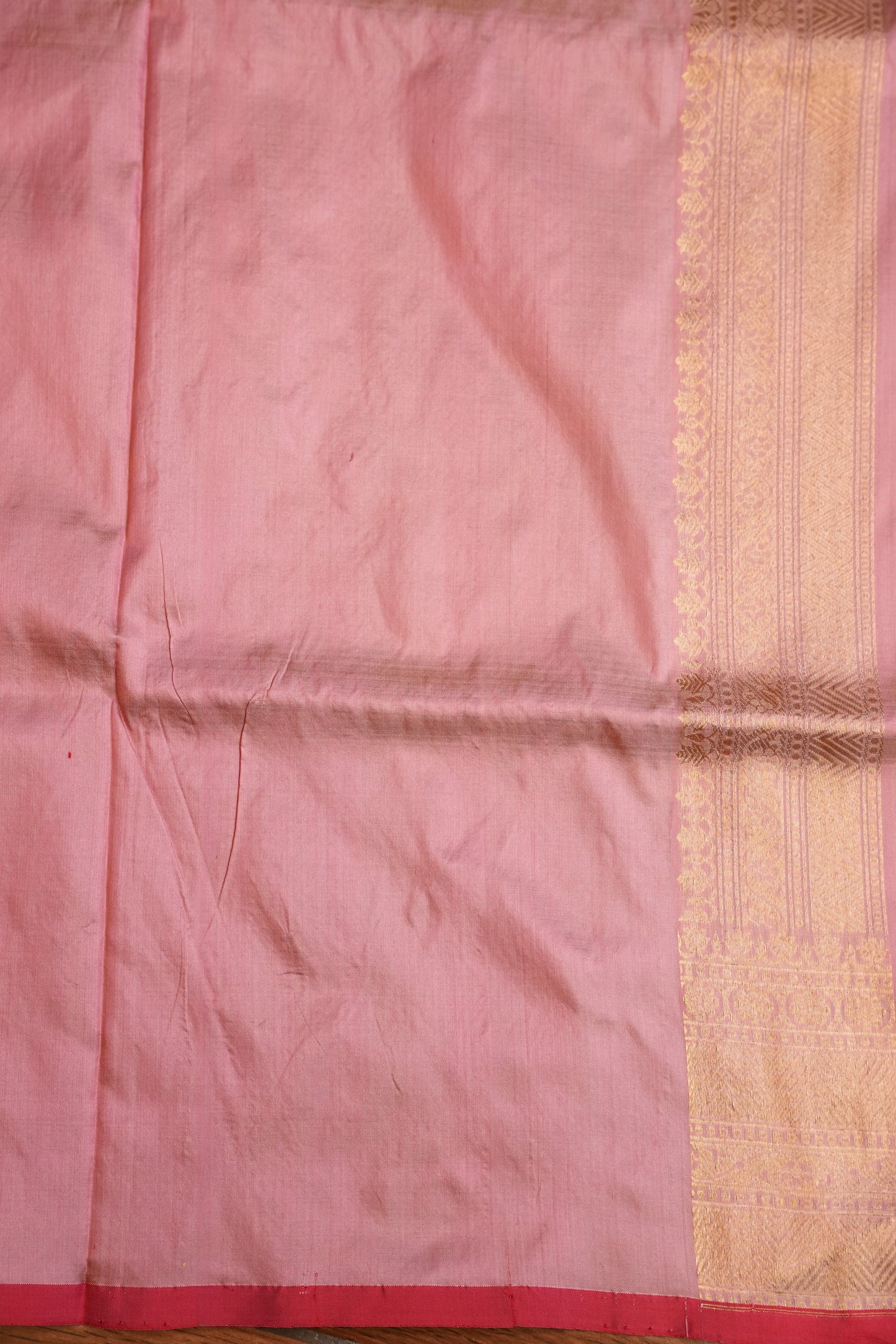 Pure Handloom Silk Katan Banaras Saree-Pinkish Peach|Silk Mark Certified