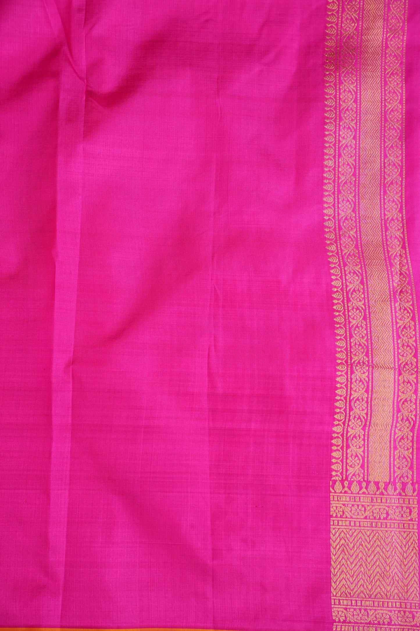 Pure Handloom Silk Katan Banaras Saree-Hot Pink|Silk Mark Certified