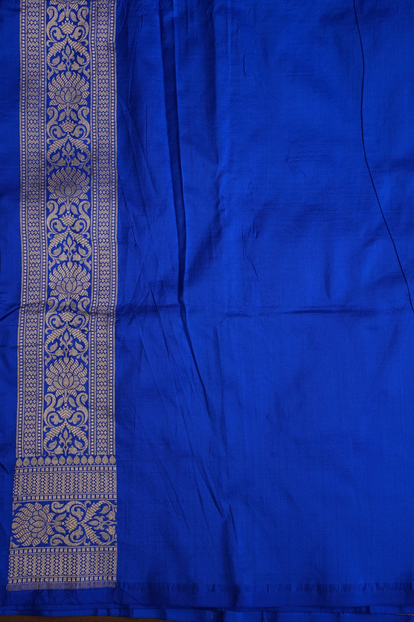 Pure Handloom Silk Katan Banaras Saree-Ink Blue|Silk Mark Certified