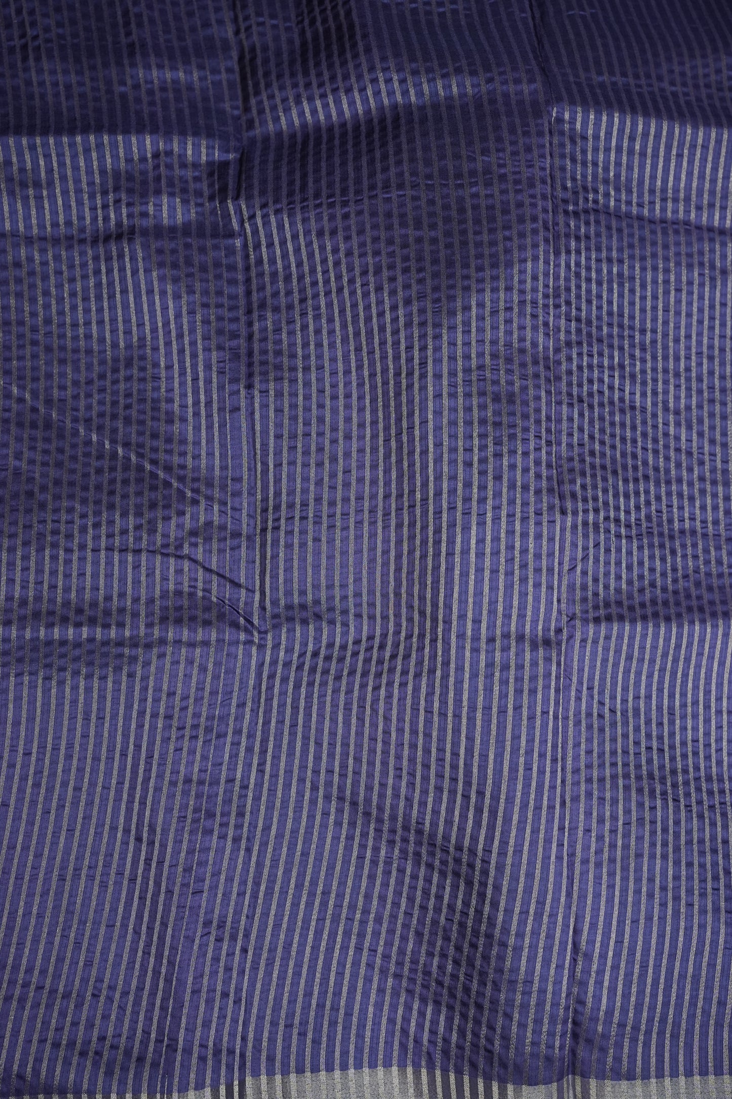 Semi Raw Silk Floral Print Saree β Midnight Blue