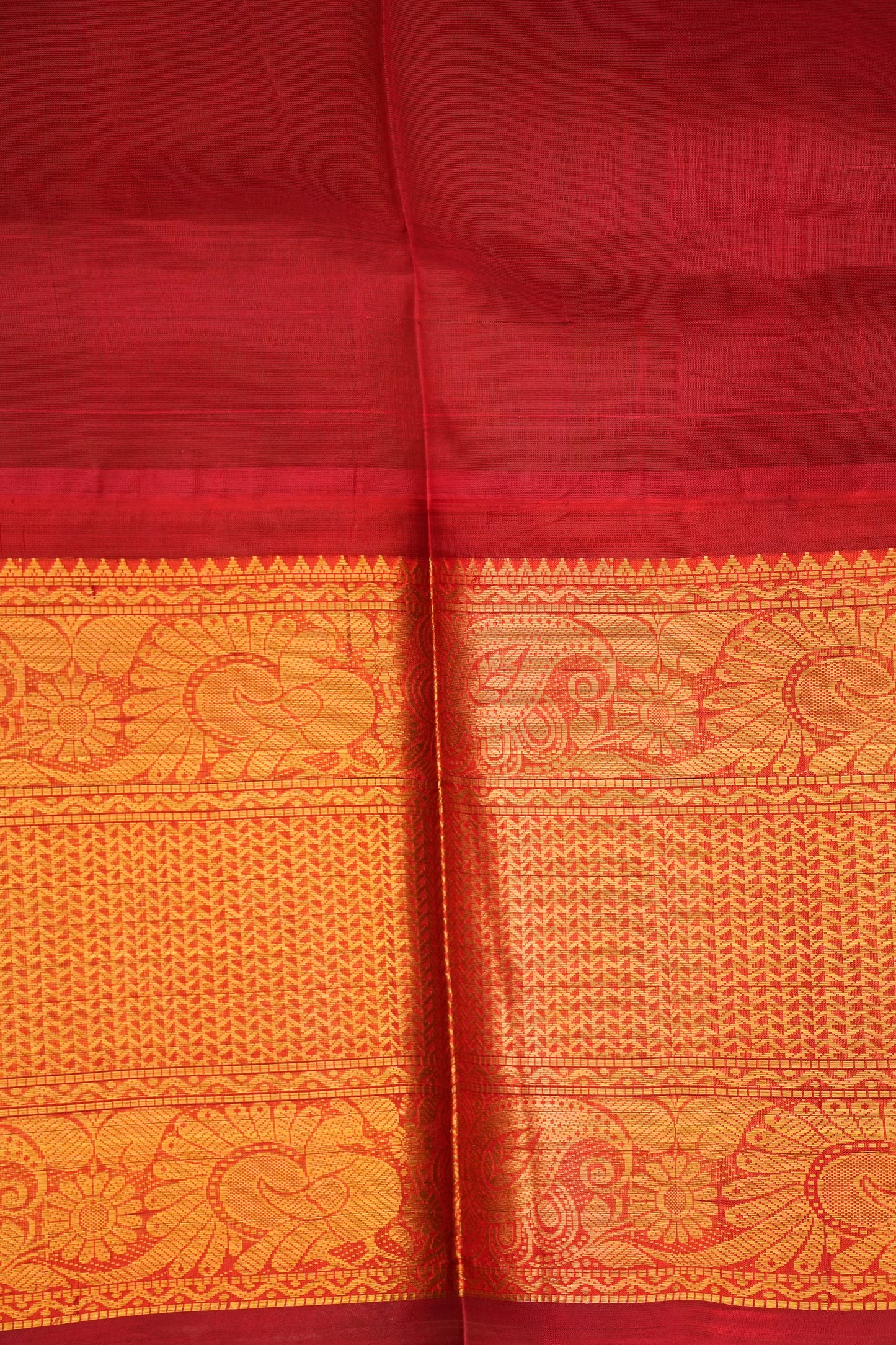 Pure Kuppadam Saree - Royal Blue & Red