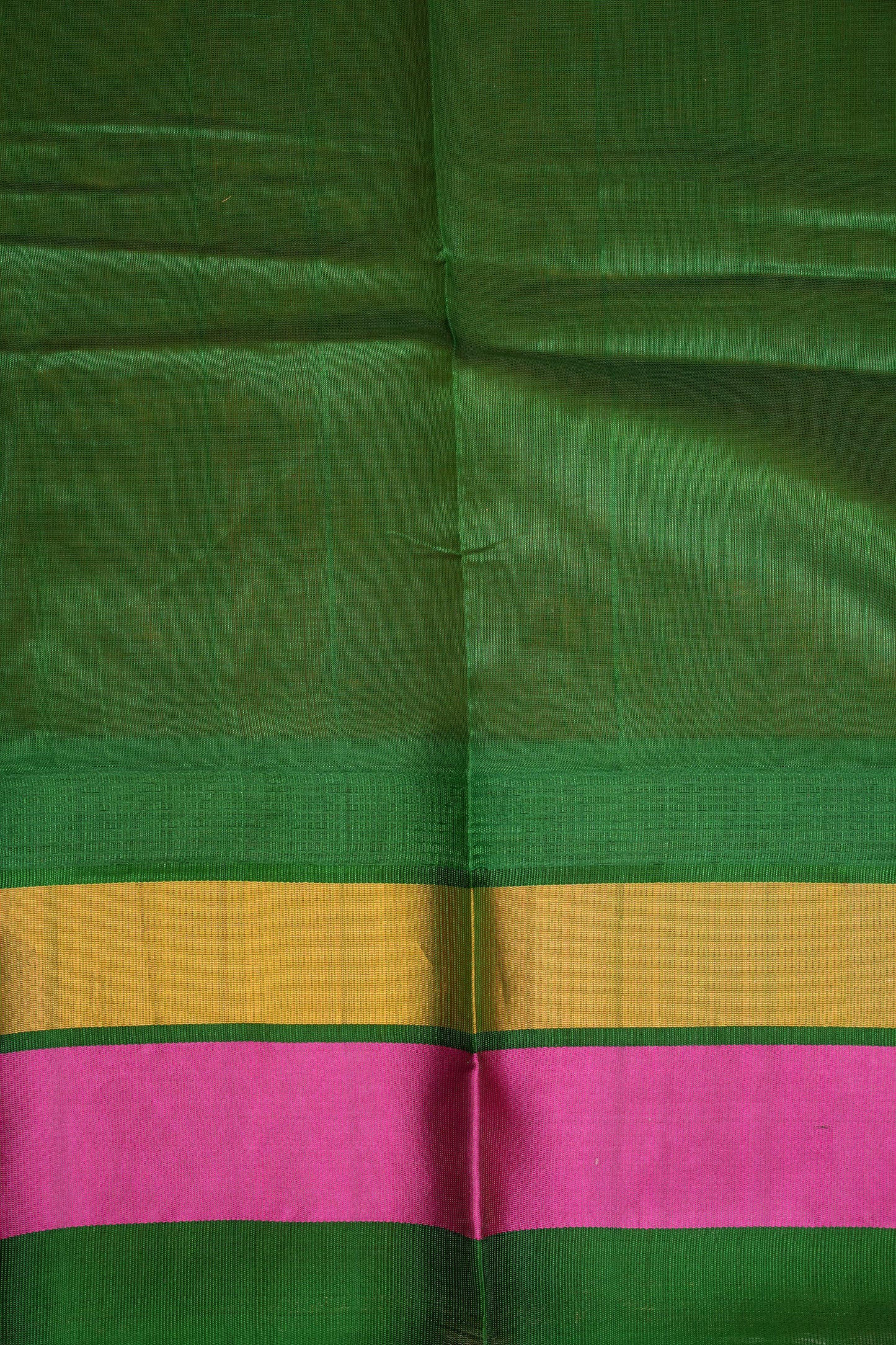 Pure Kuppadam Korvai Pattu Saree-Yellow & Green