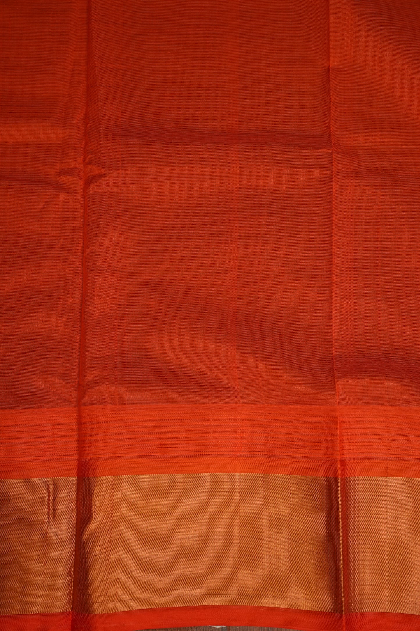 Pure Kuppadam Korvai Pattu Saree-Ivory and Orange