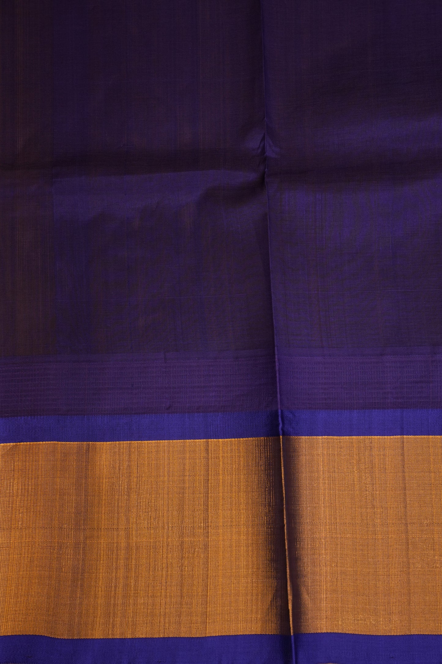 Pure Kuppadam Korvai Pattu Saree-Golden Yellow & Blue