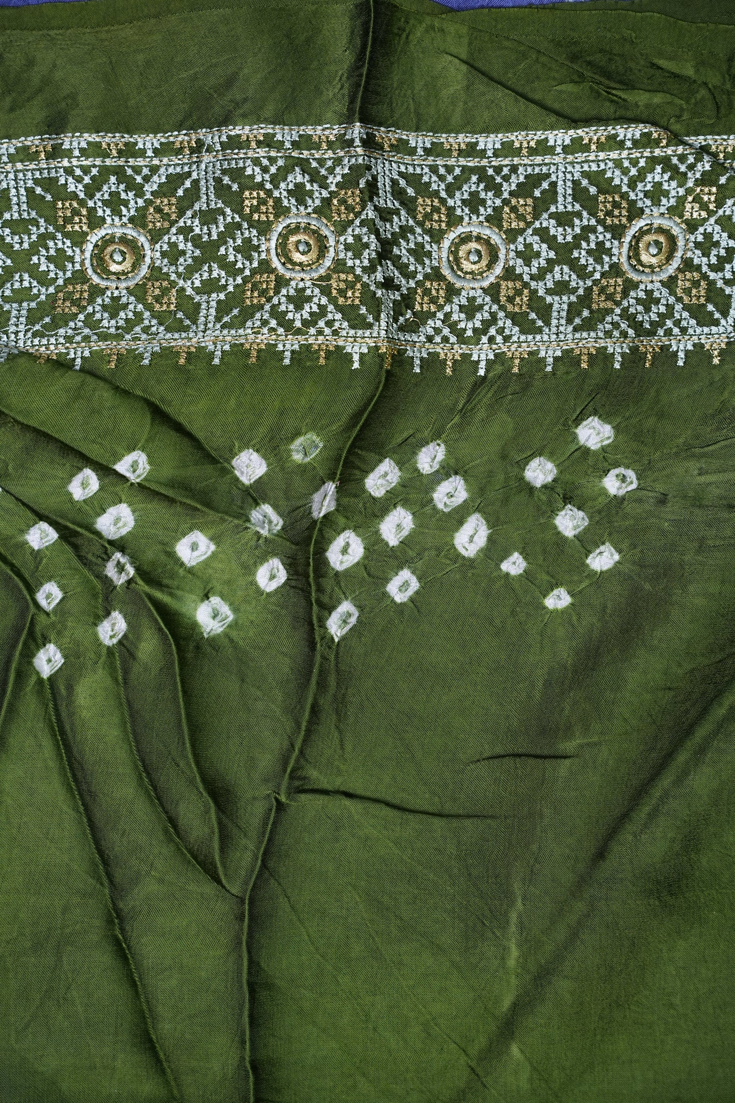 Pure Gajji Silk Bandhini Saree - Lavender