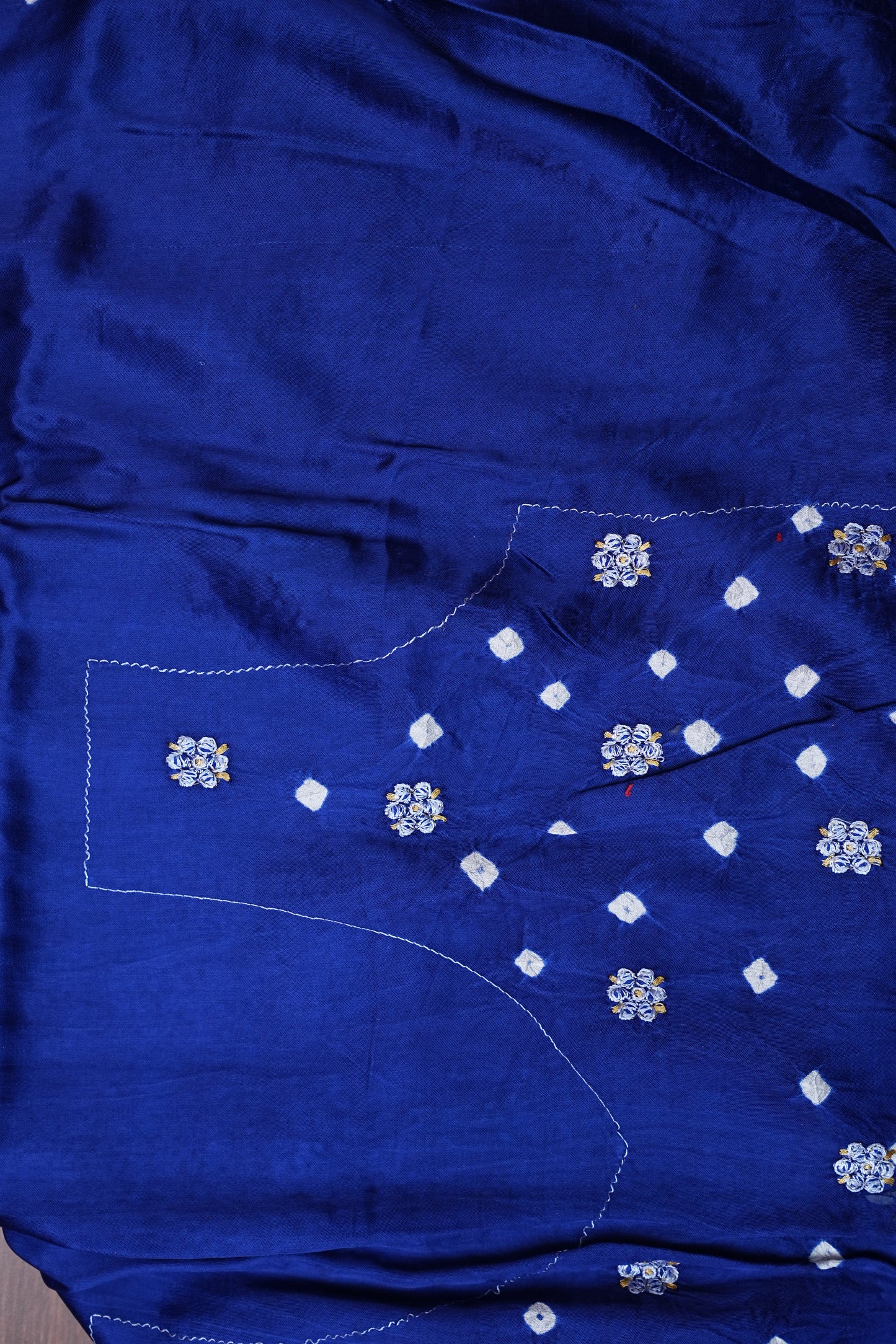 Pure Gajji Silk Bandhini Saree - Multicolor