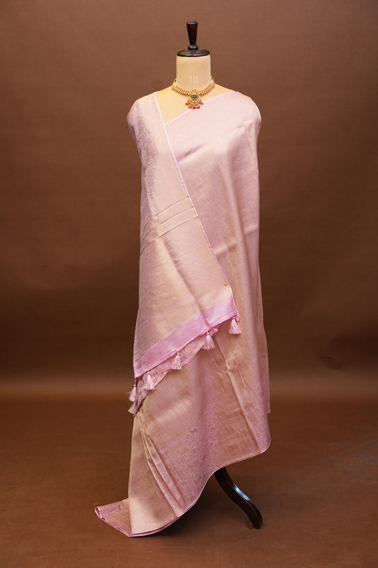 Shikargah Soft Banarasi Silk SareeβLight Pink
