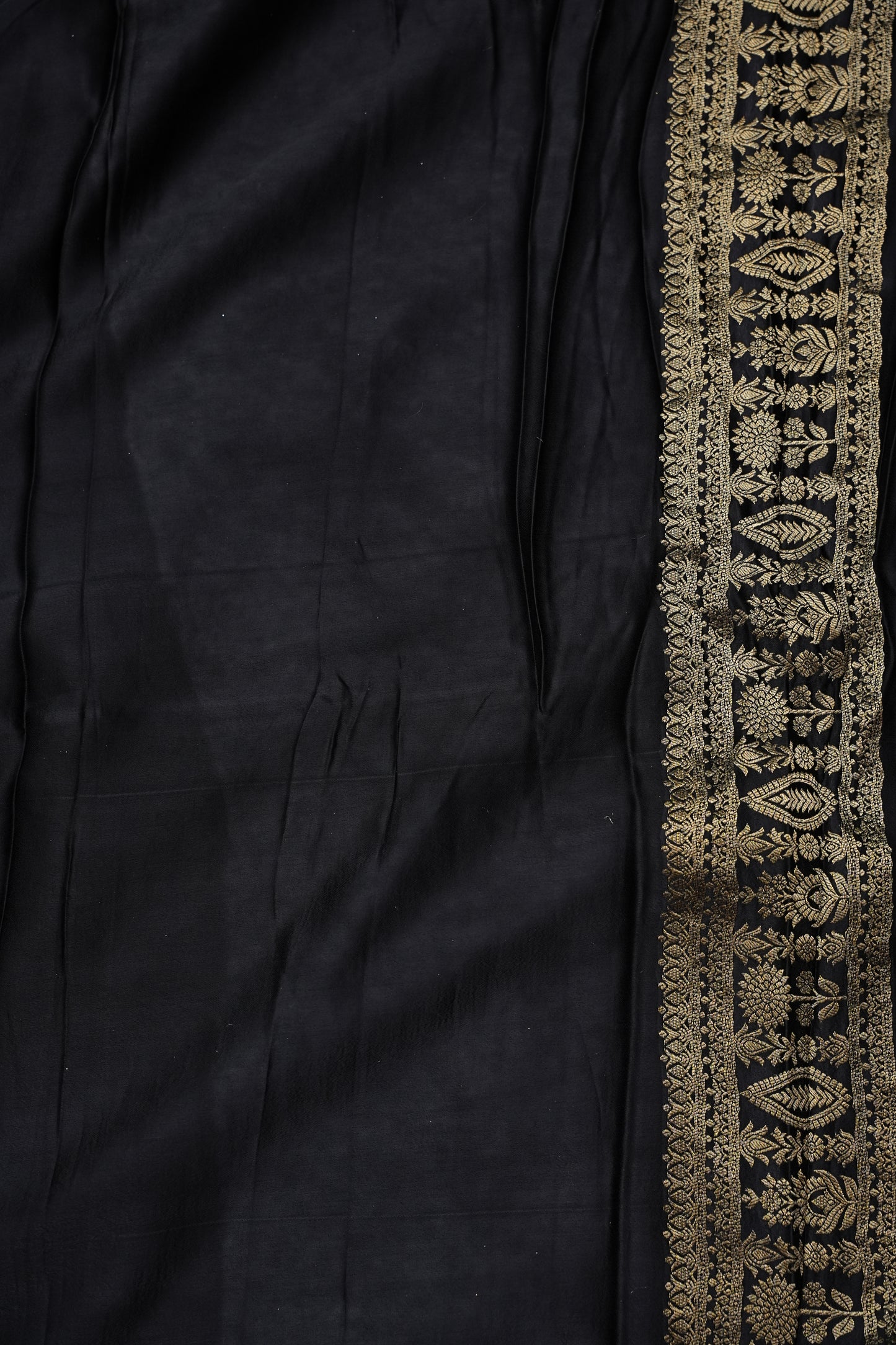 Banarasi Mashru Silk Saree - Black