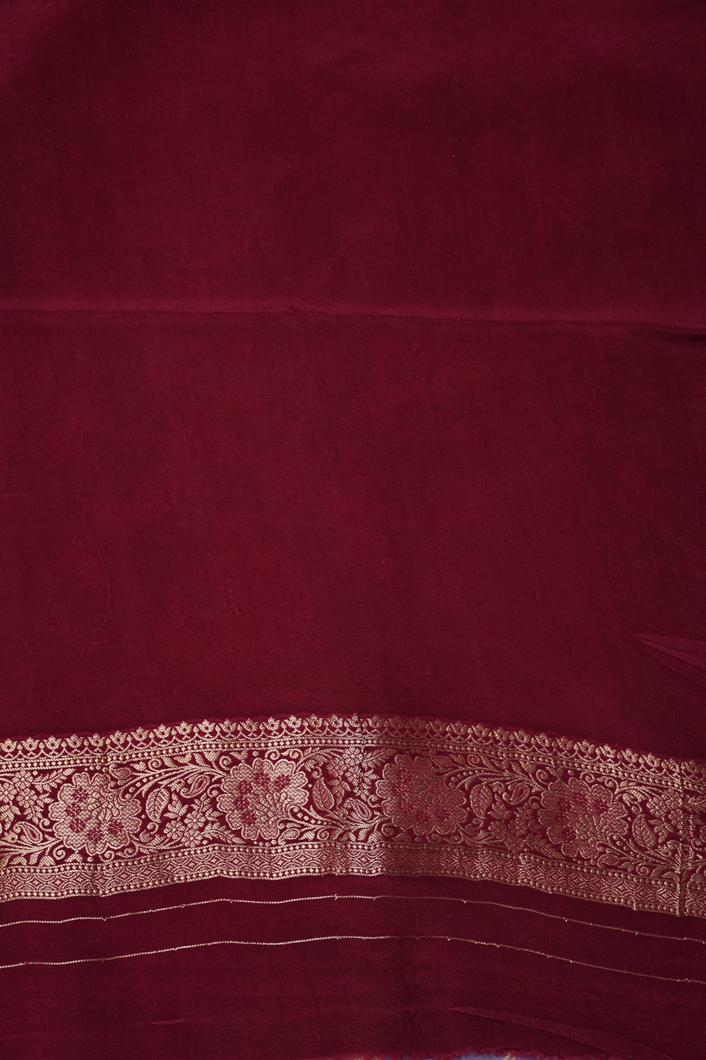 Banarasi Munga Silk Saree - Lavender & Maroon