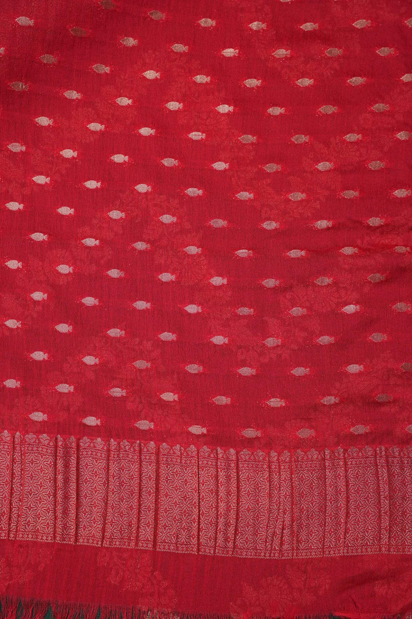 Georgette Silk Banarasi Saree - Emerald Green