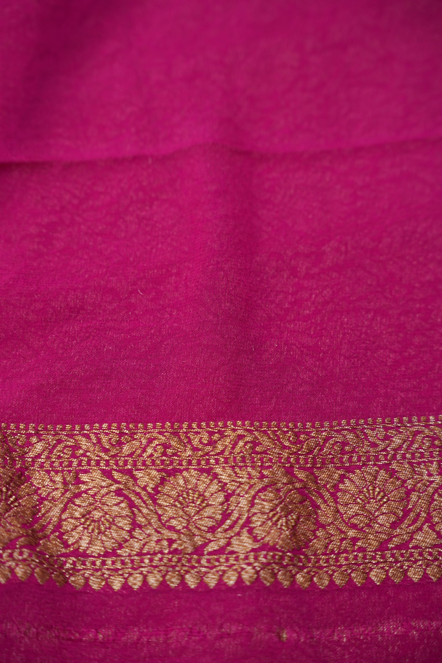 Pure Khadi Georgette Banarasi Saree - Deep Purple & Pink