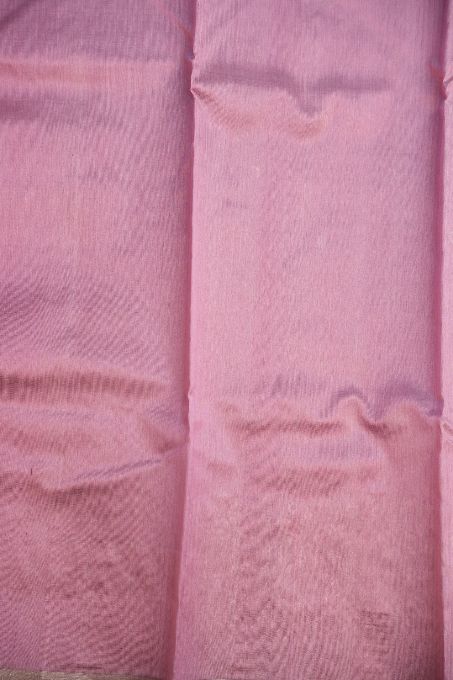 Pure Chanderi Silk Saree with Zari Buttas & Tissue Border - Soft Pink