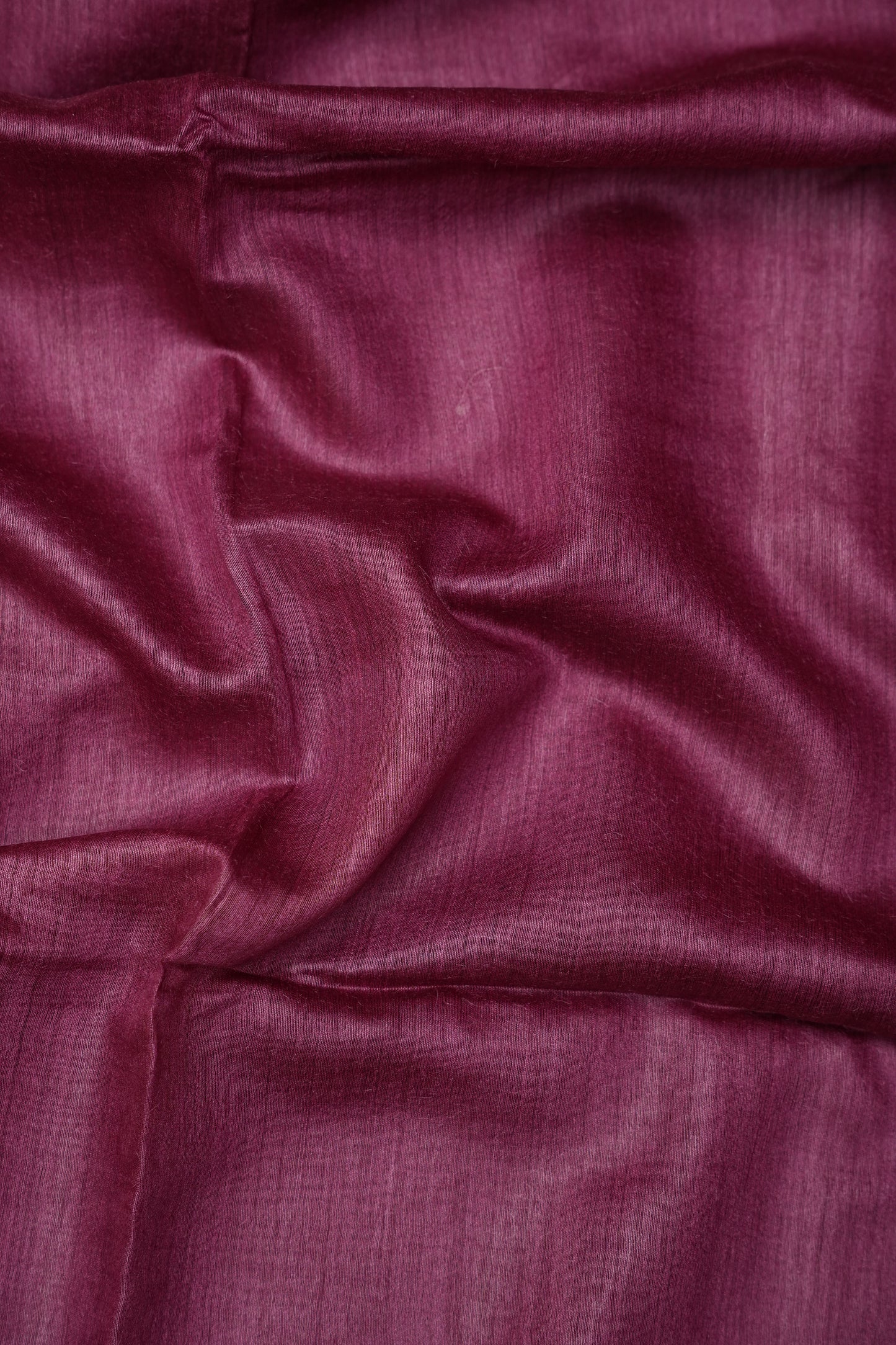 Plain Pure Tussar Silk Saree - Wine