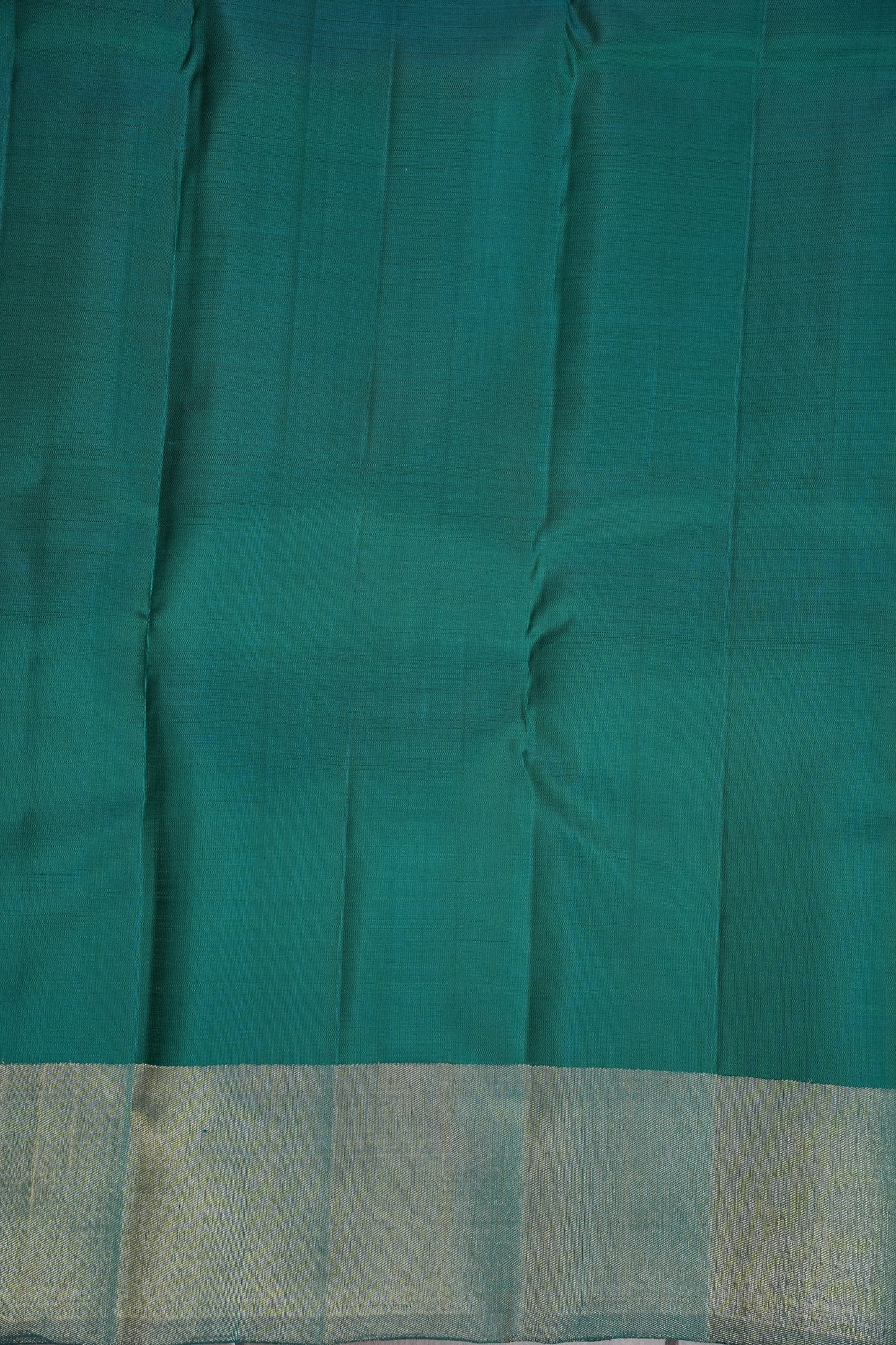 Teal Green & Royal Blue Geometric Pure Kanchipuram Silk Saree | Silk Mark Certified
