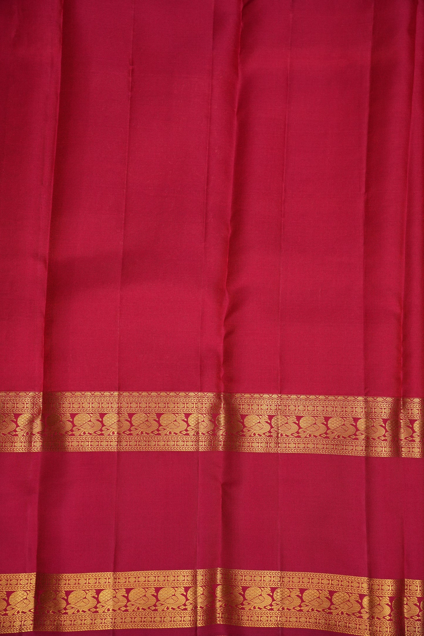 Mustard Gold & Deep Red Pure Kanchipuram Silk Saree | Silk Mark Certified