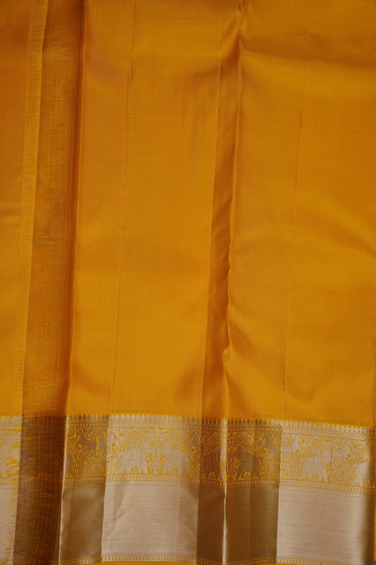 Radiant Mustard Yellow Pure Kanchipuram Silk Saree | Silk Mark Certified