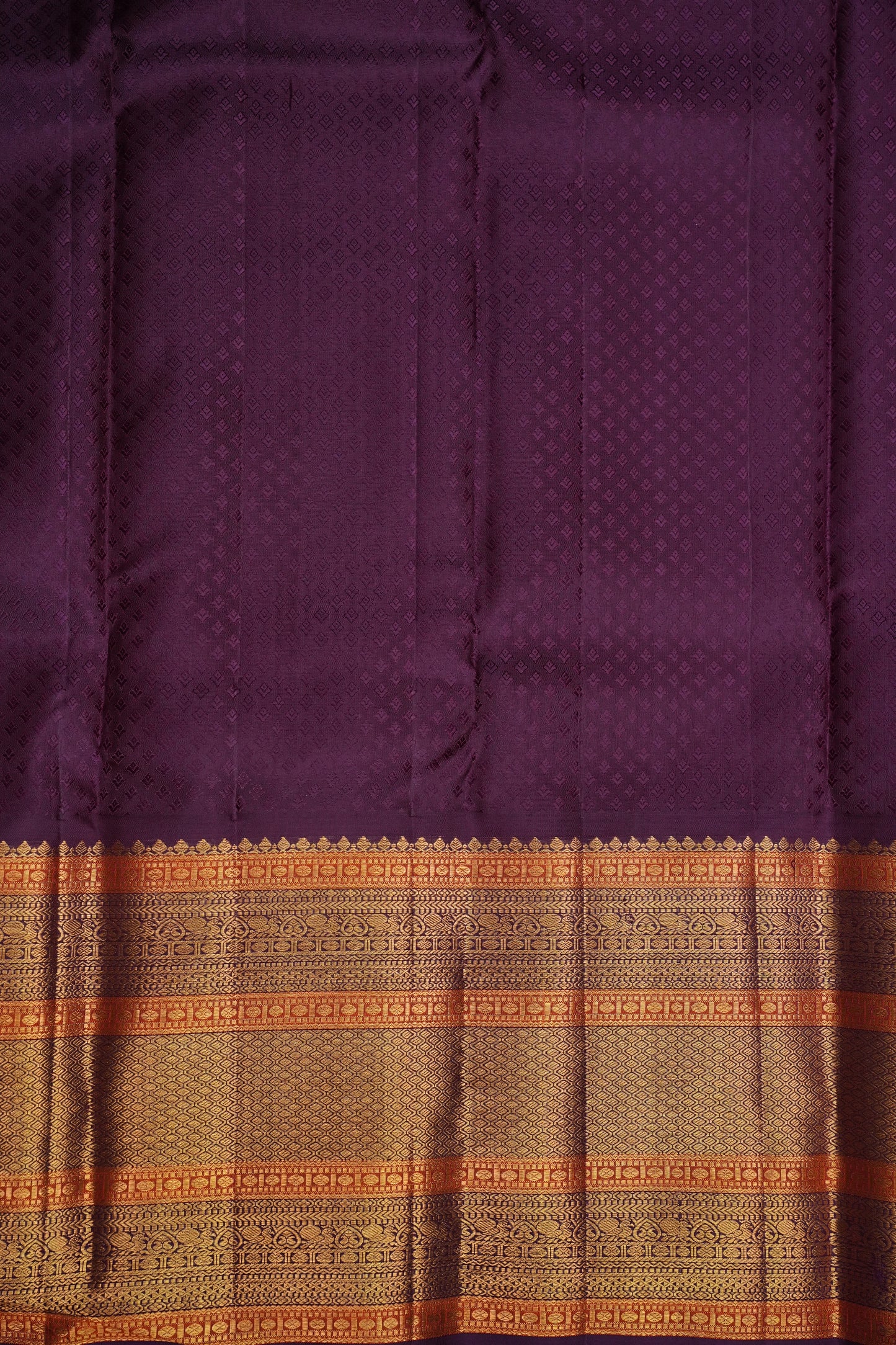 Baby Pink Pure Kanchipuram Silk Saree with Royal Violet Zari Border|Silk Mark Certified