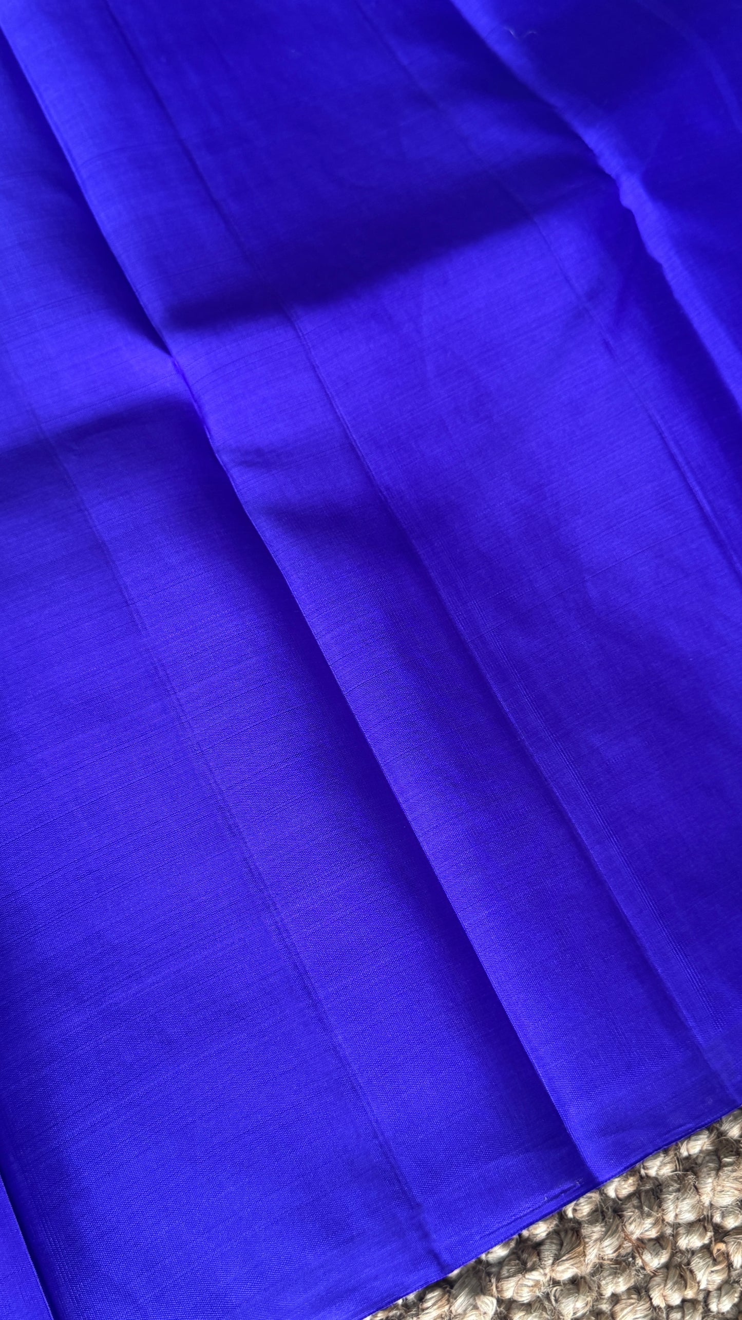 Pink Pure Kanchipuram Silk Saree with Royal Blue Contrast | Silk Mark Certified