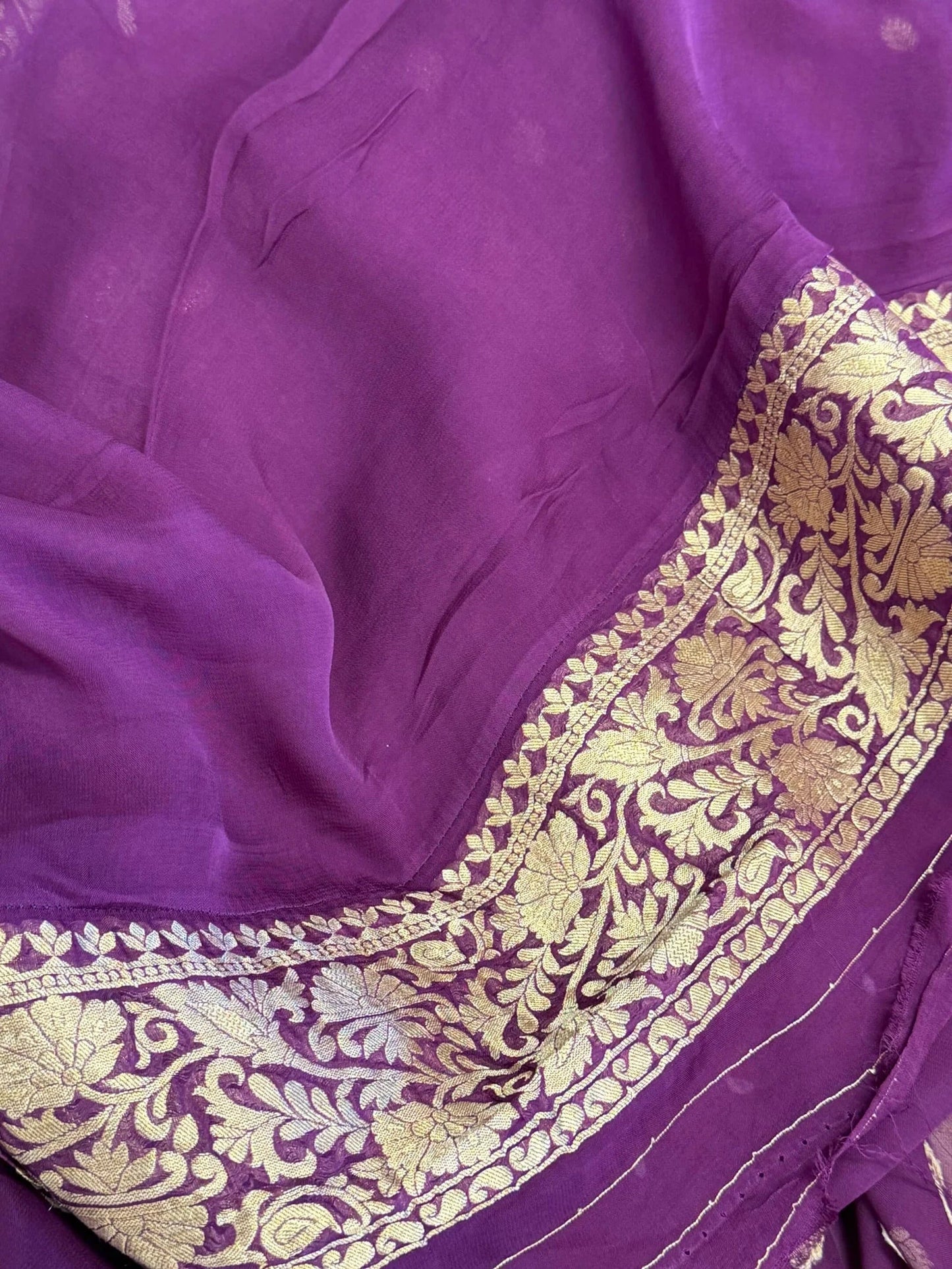 Pure Georgette Silk Banarasi Saree β PURPLE