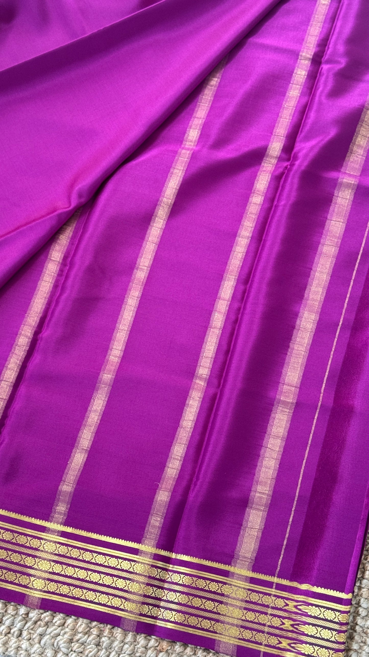 Pure Mysore Crepe Silk Sarees - Purple