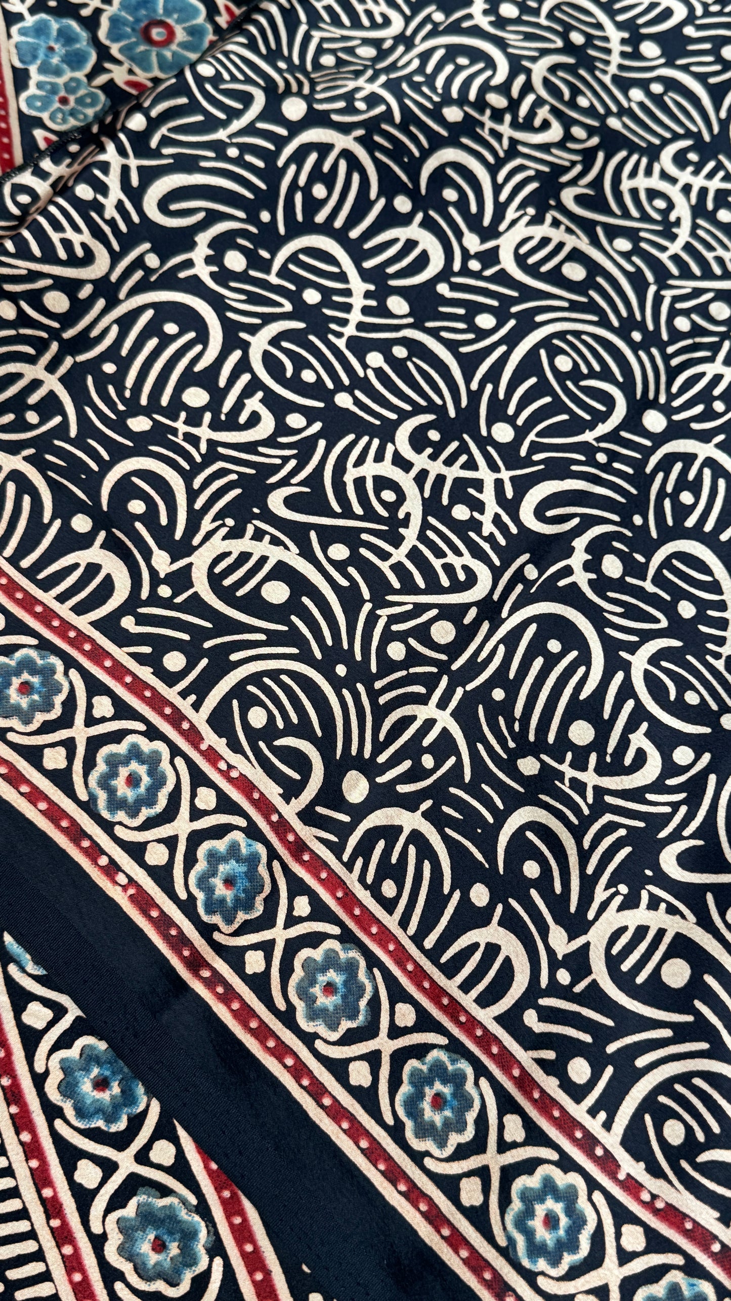 MODAL SILK SAREE WITH DIGITAL AJRAKH PRINTS