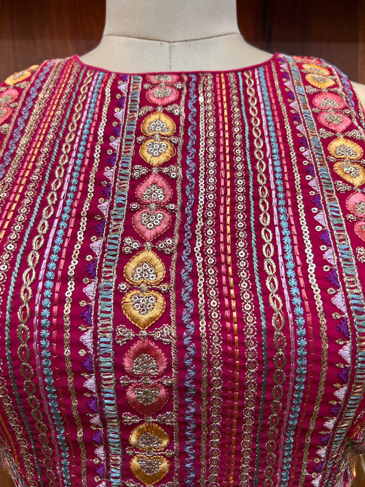 Pink Embroidered Designer Blouse