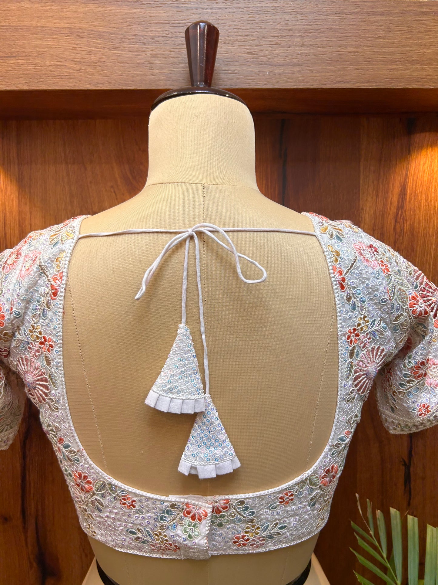 Ivory Pearl Hand-Embroidered Designer Blouse