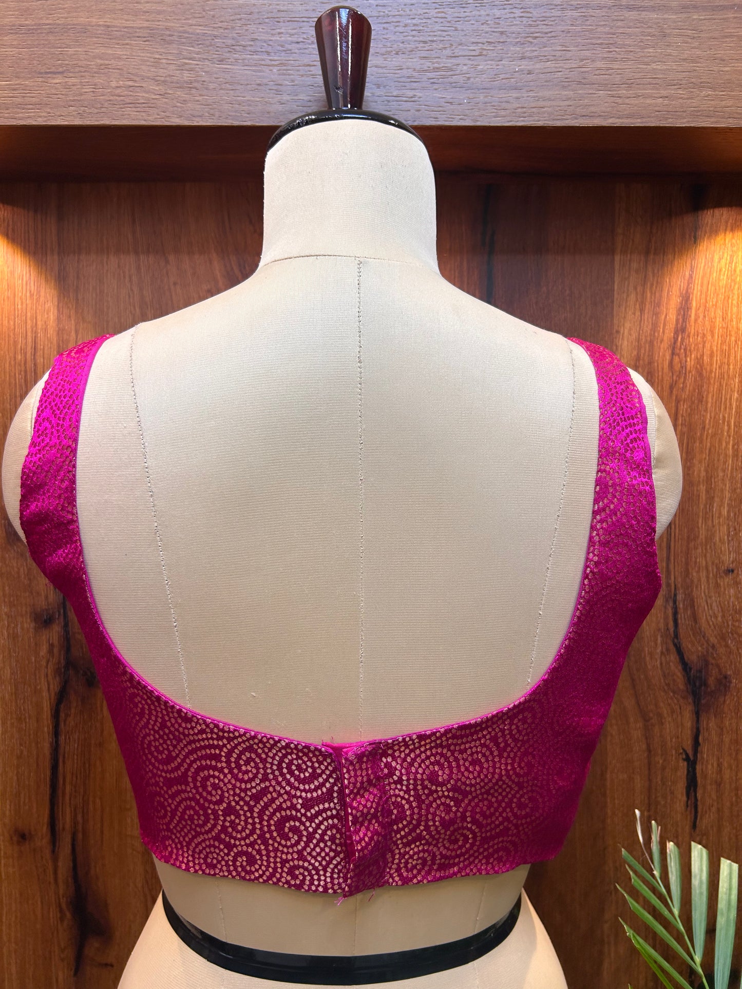 Fuchsia Pink Textured Designer Blouse