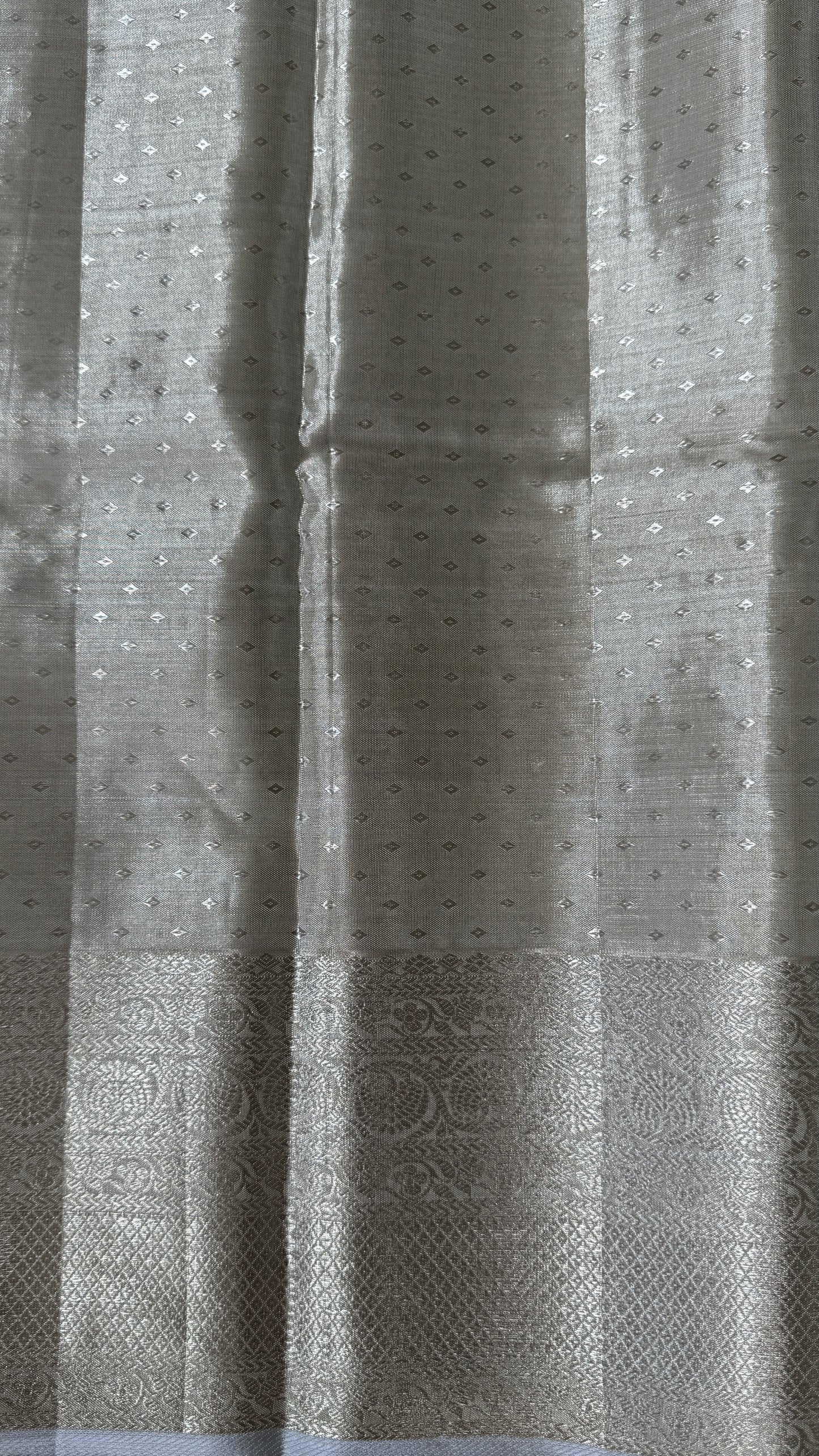 Tissue Kanchivaram Silk Saree – Half White
