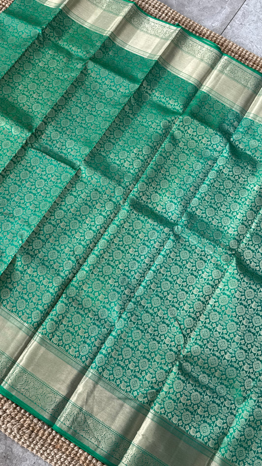Exquisite Green Pure Kanchipuram Silk Saree | Silk Mark Certified