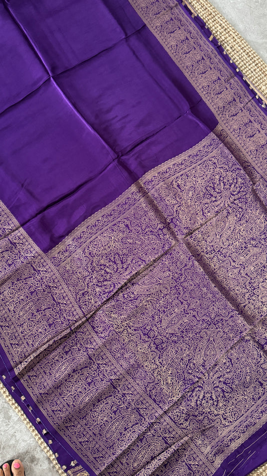 Crepe Silk Saree – Purple