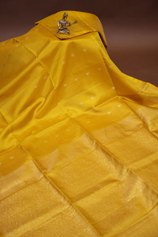Pure Soft Silk Saree - Yellow