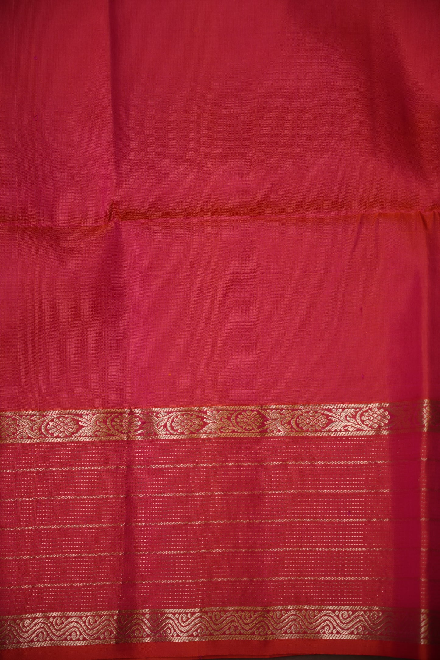 Pure Soft Silk Saree - Deep Purple with Pink & Orange