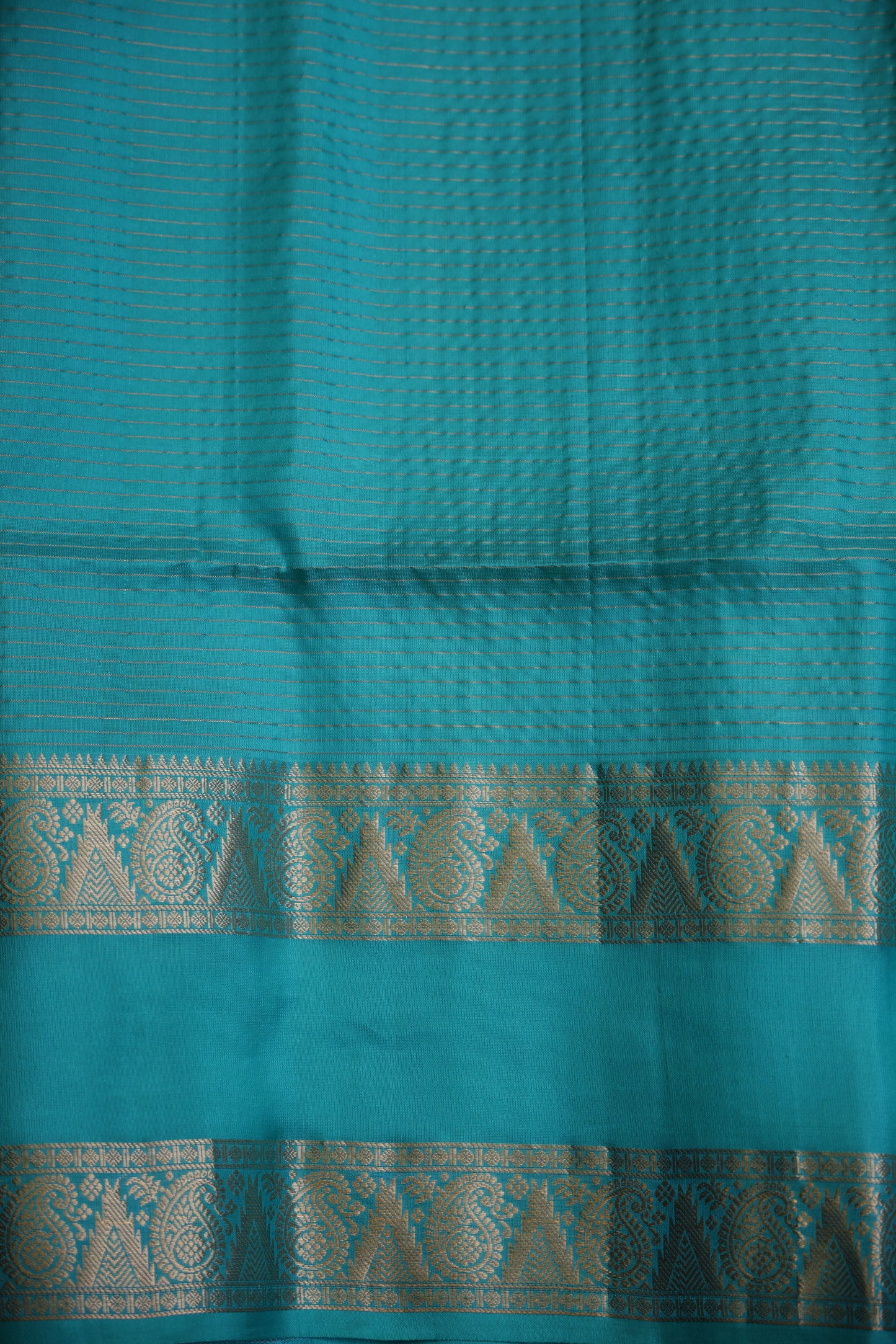 Pure Soft Silk Saree - Chocolate Brown and Turquoise Blue