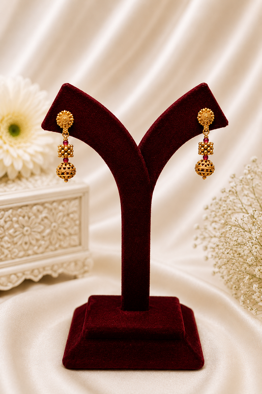 Antique Gold-Plated Beaded Necklace Set