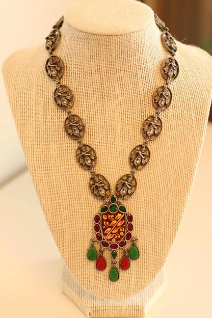 Beautiful German silver Krishna necklace set