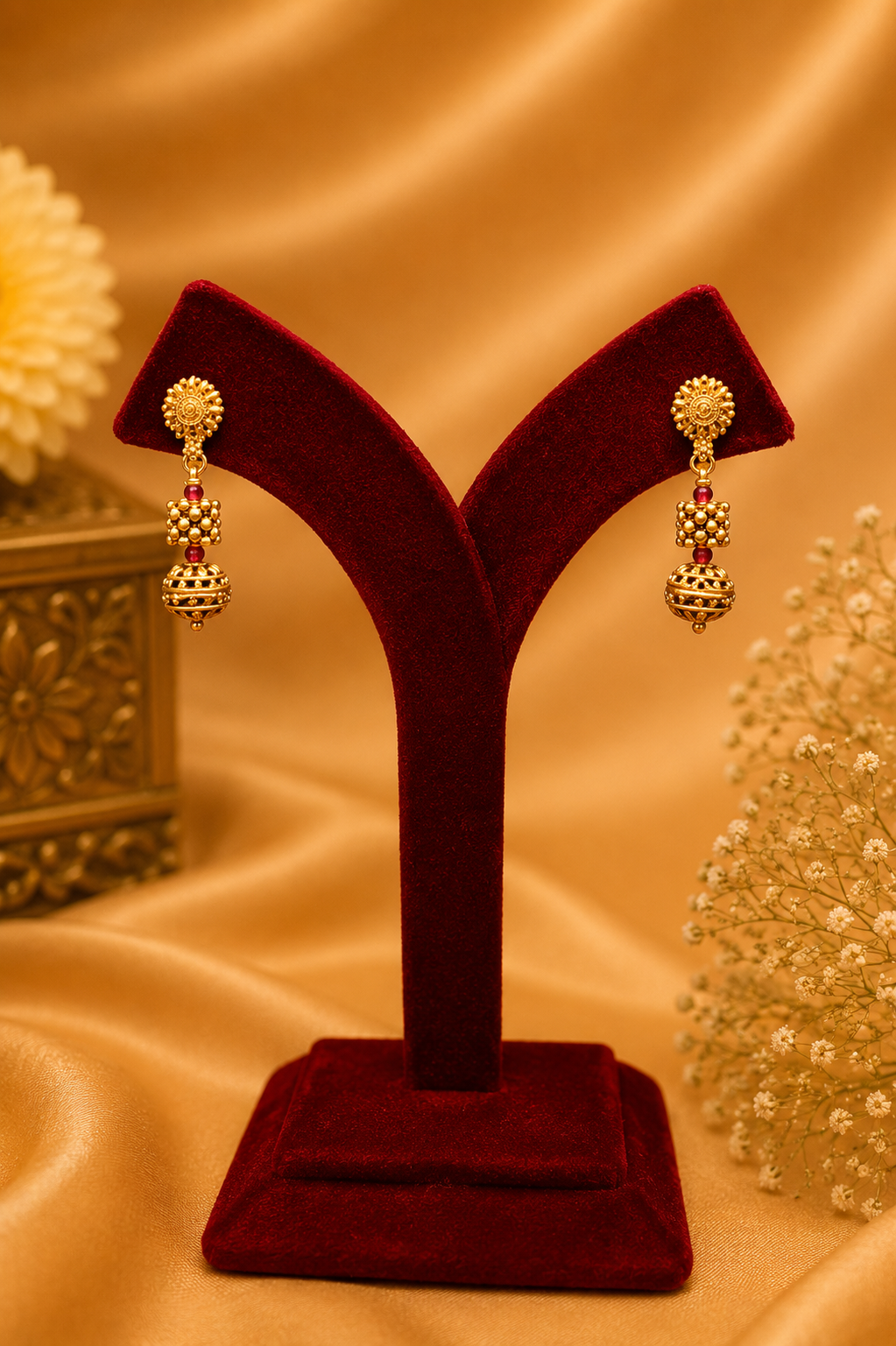 Antique Gold-Plated Beaded Necklace Set