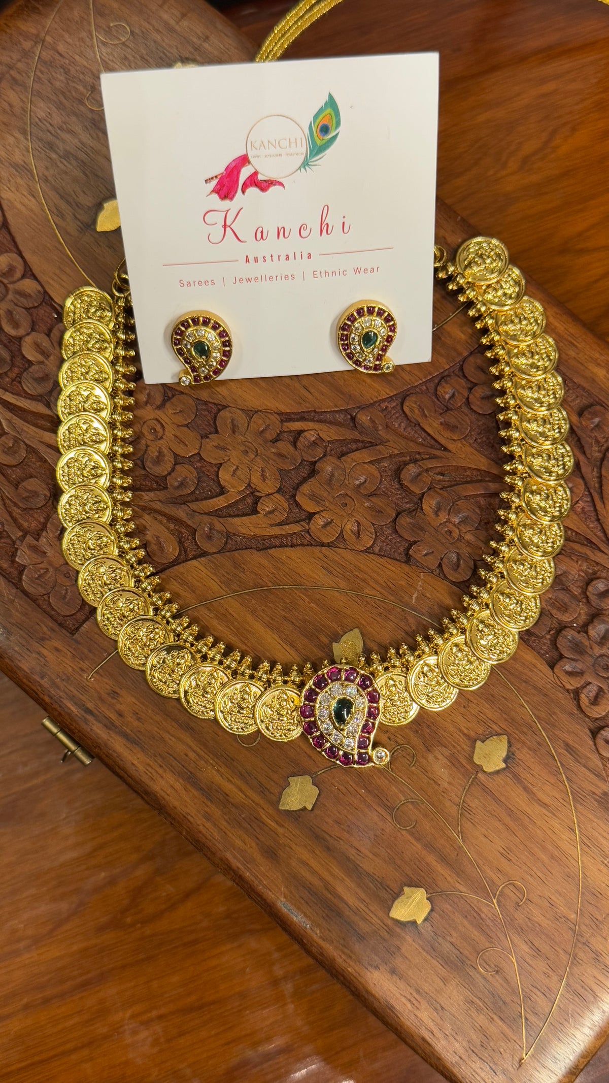 Coin (Kaasu) choker with Mango pendant