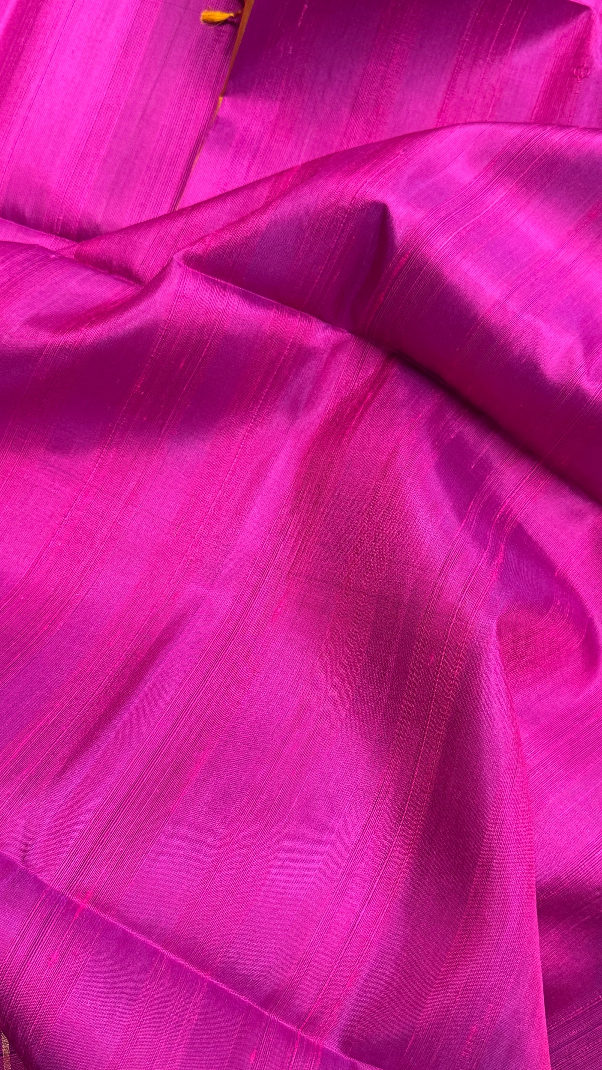 Pure Handloom Soft Silk saree - Magenta Pink & Mustard|Silk Mark Certified