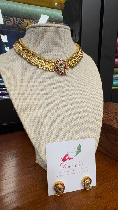 Coin (Kaasu) choker with Mango pendant