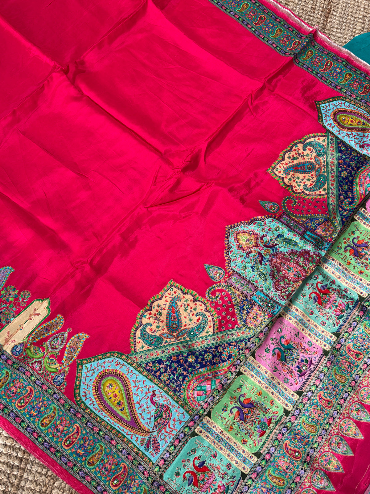 Kashmiri Pashmina Kani Silk Saree – Pink