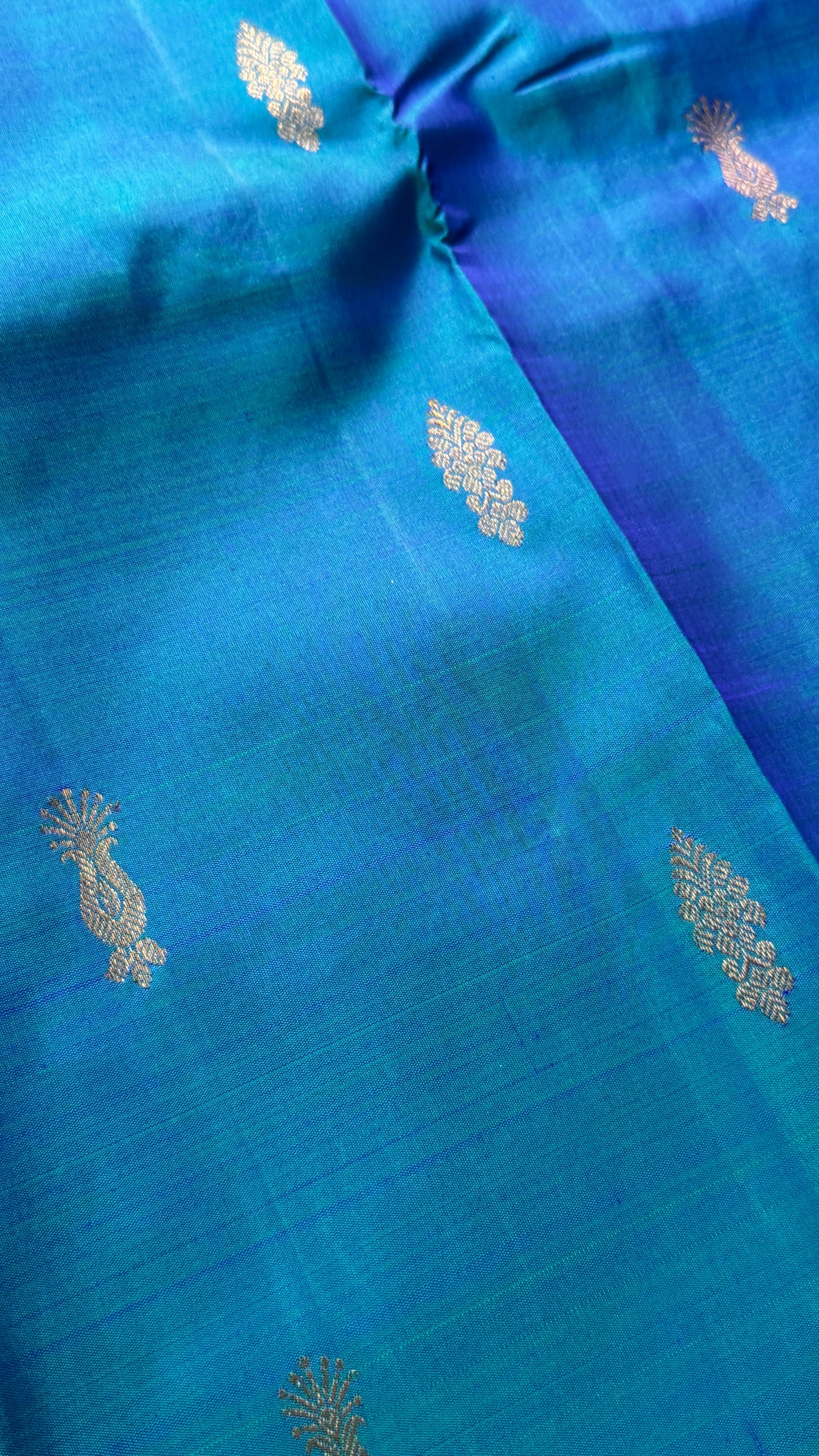 Pure Kanchipuram Silk Saree in Blue and Purple |Silk Mark Ceritified