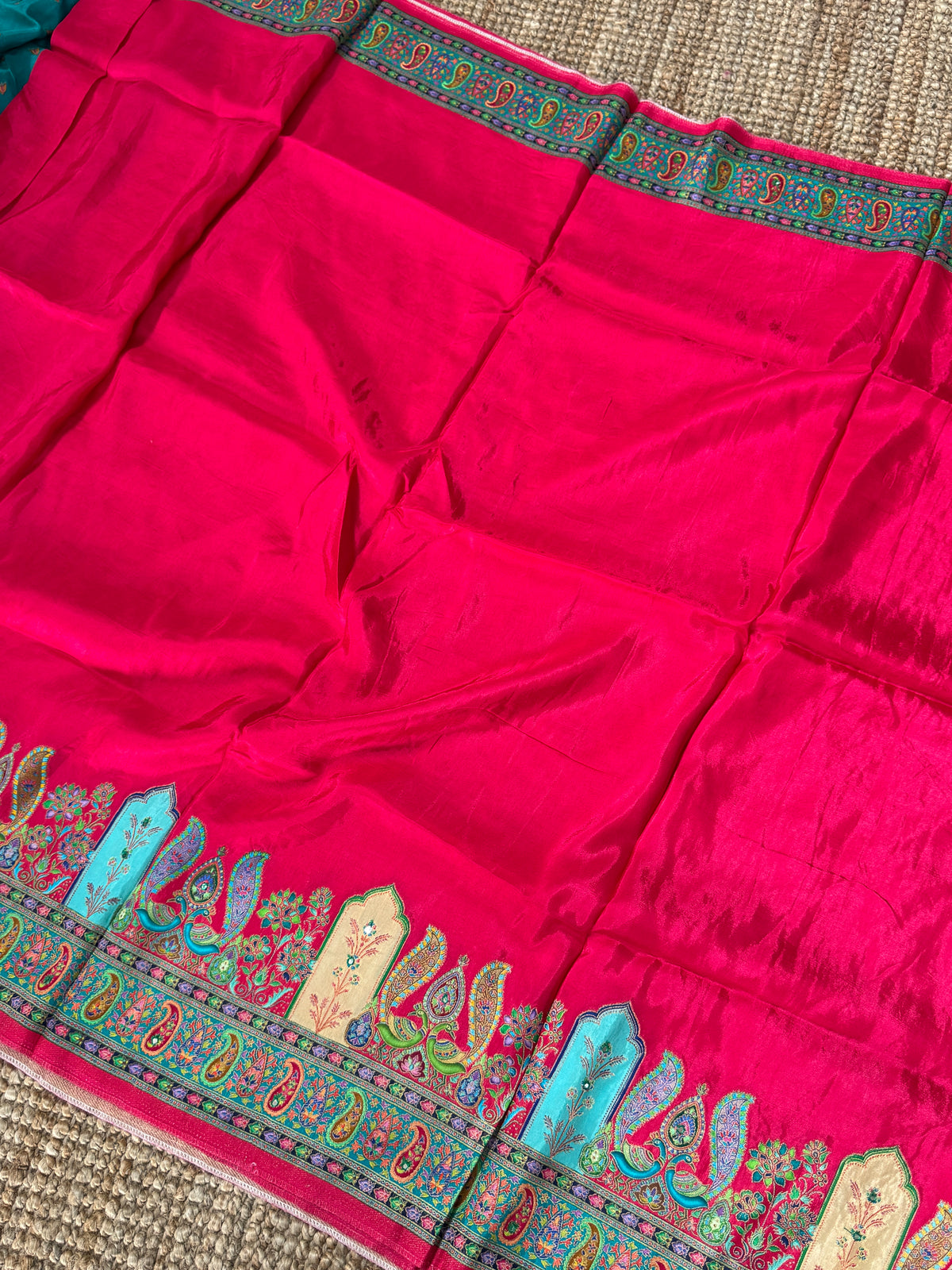 Kashmiri Pashmina Kani Silk Saree – Pink