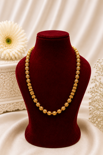 Antique Gold-Plated Beaded Necklace Set